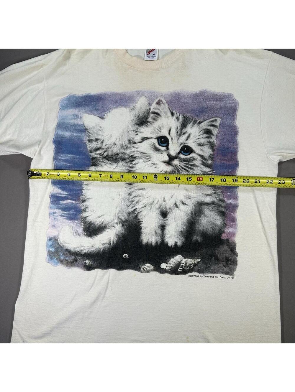 Vintage 90's 1995 JERZEES Kitten Portrait XL Kayomi by Teletrend USA Made - Picture 4 of 8